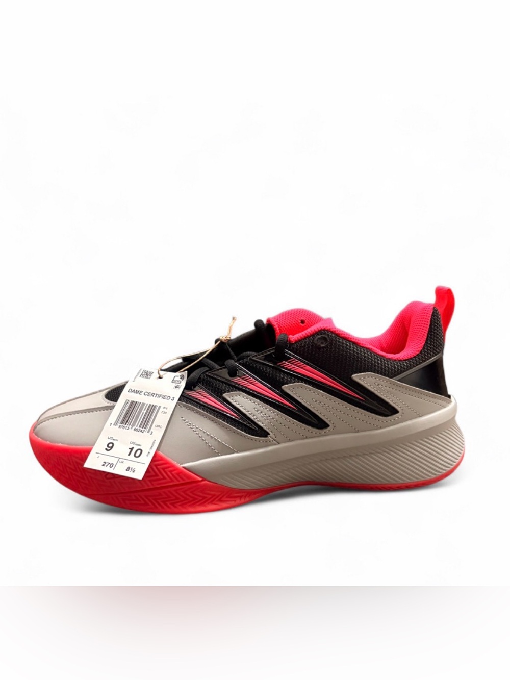 Dame Certified 3 Basketball Shoes - gray and pink